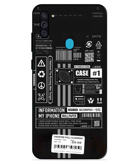 InfoGraph Aesthetic Metal Back Cover Phone Case for Samsung Galaxy A11