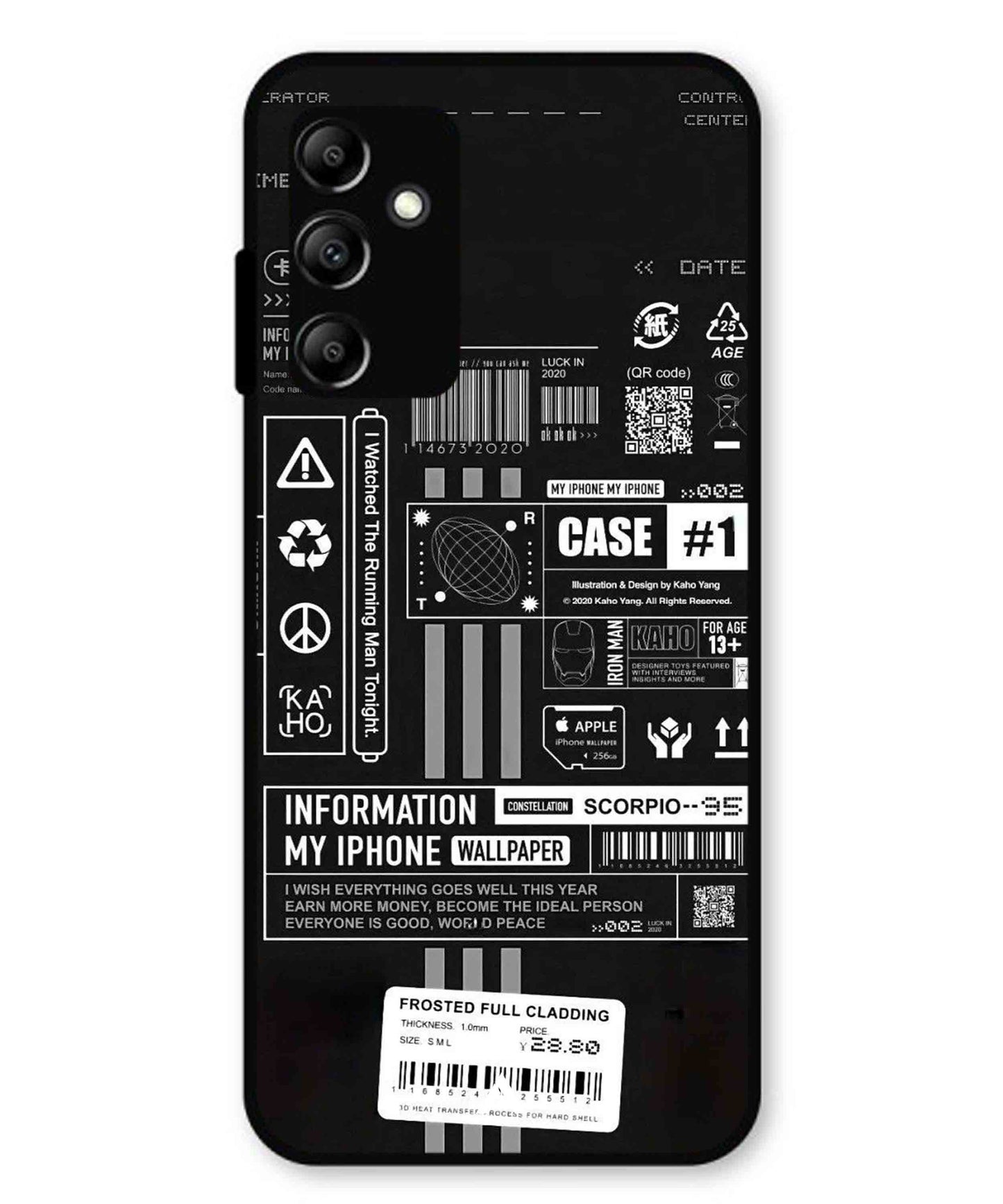 InfoGraph Aesthetic Metal Back Cover Phone Case for Samsung Galaxy A14 5G