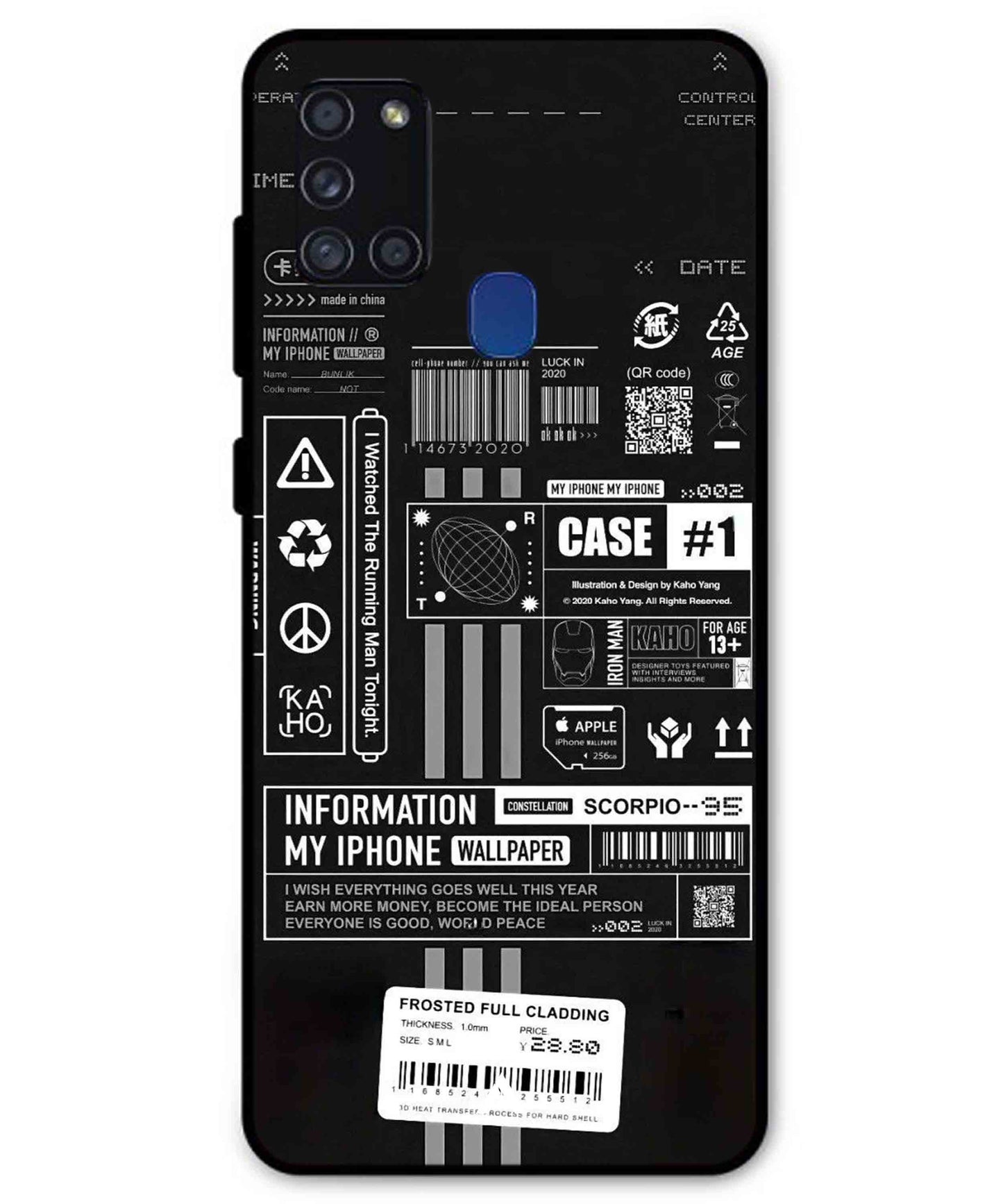 InfoGraph Aesthetic Metal Back Cover Phone Case for Samsung Galaxy A21s