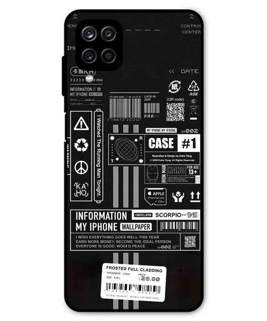 InfoGraph Aesthetic Metal Back Cover Phone Case for Samsung Galaxy A22 4G