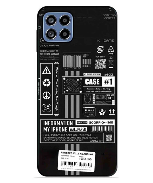 InfoGraph Aesthetic Metal Back Cover Phone Case for Samsung Galaxy A22 5G