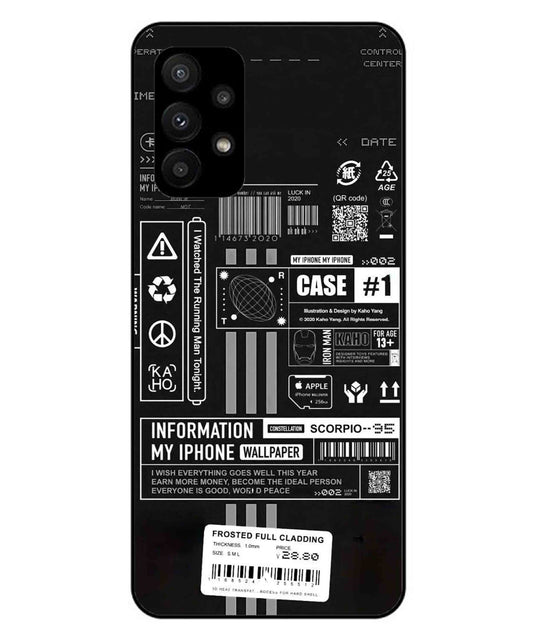 InfoGraph Aesthetic Metal Back Cover Phone Case for Samsung Galaxy A23 5G