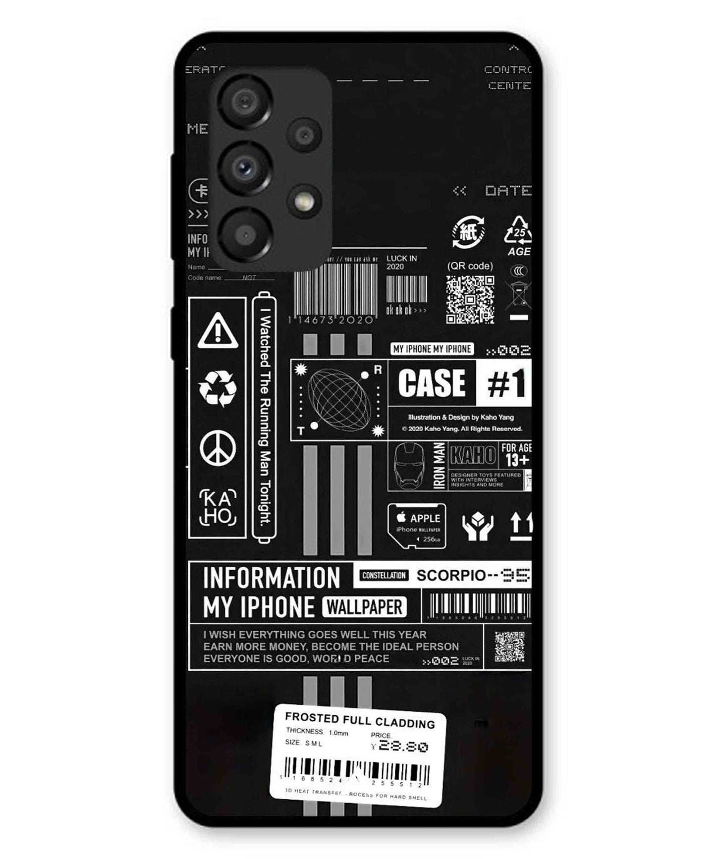 InfoGraph Aesthetic Metal Back Cover Phone Case for Samsung Galaxy A33 5G