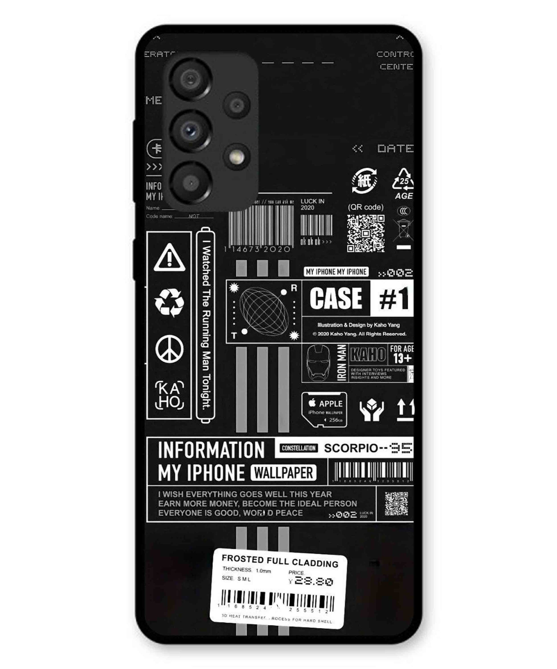 InfoGraph Aesthetic Metal Back Cover Phone Case for Samsung Galaxy A33 5G
