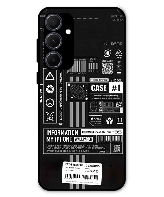 InfoGraph Aesthetic Metal Back Cover Phone Case for Samsung Galaxy A35
