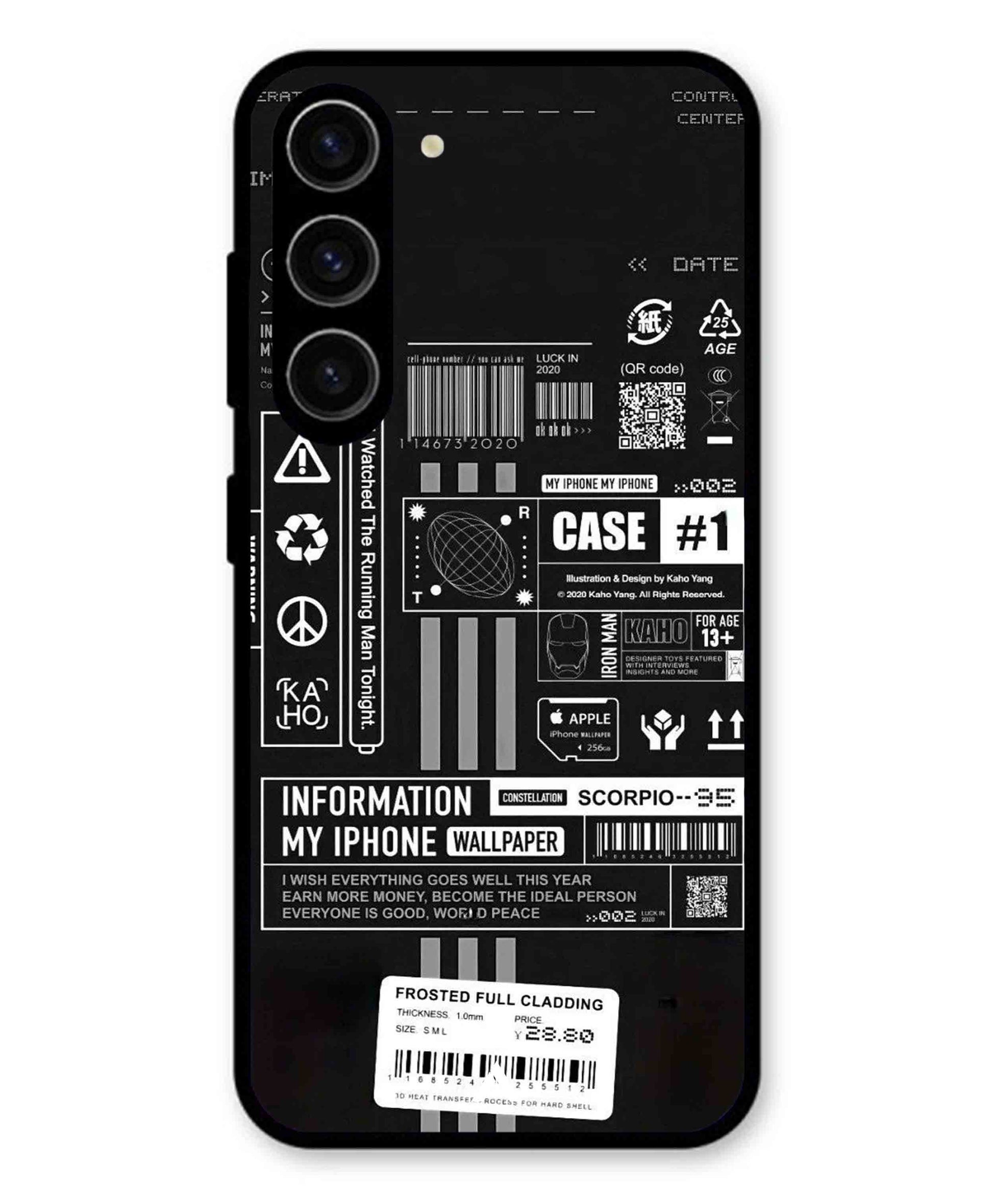 InfoGraph Aesthetic Metal Back Cover Phone Case for Samsung Galaxy A36