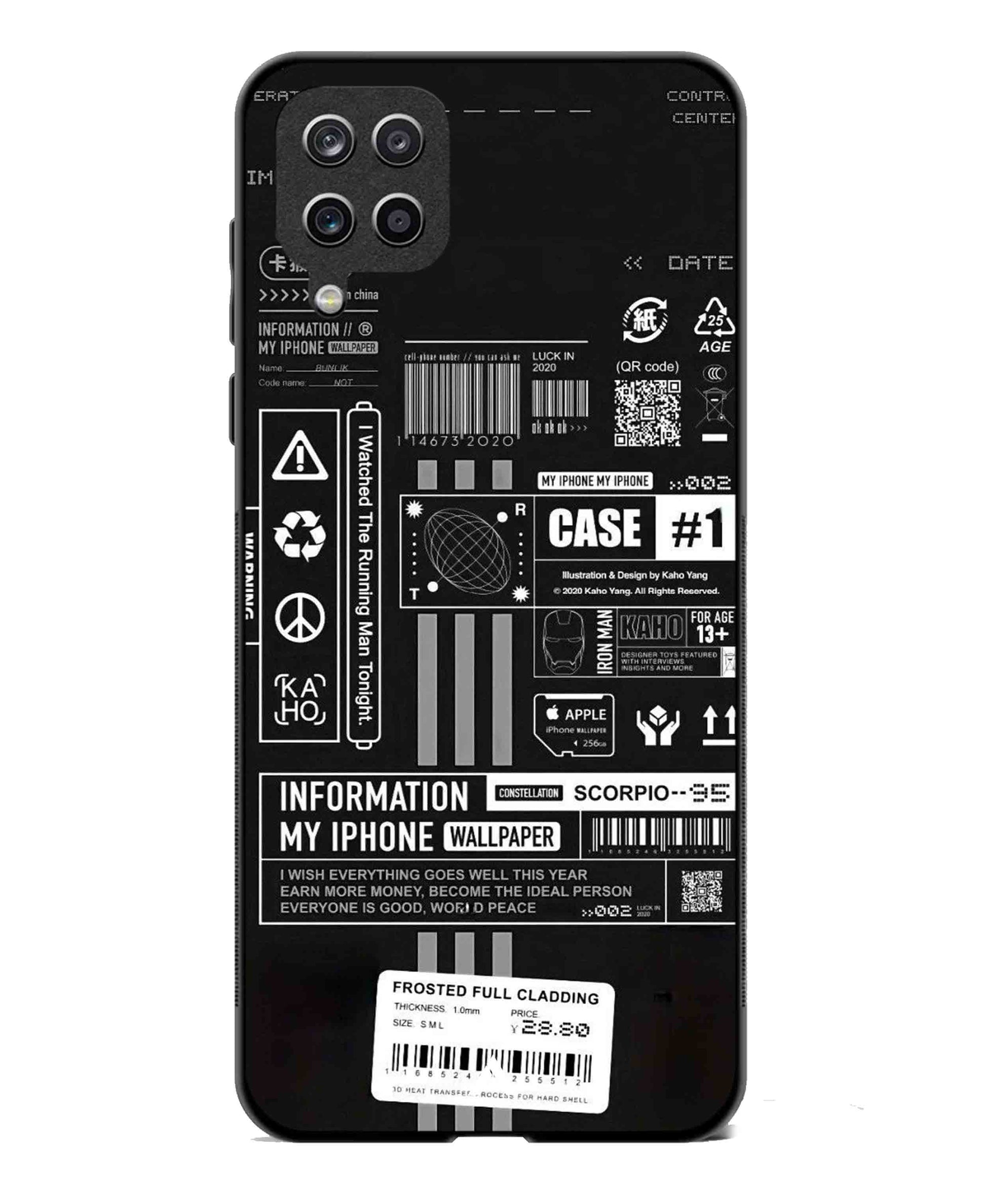 InfoGraph Aesthetic Metal Back Cover Phone Case for Samsung Galaxy A42