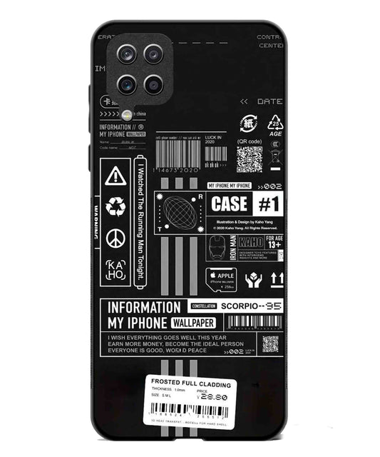 InfoGraph Aesthetic Metal Back Cover Phone Case for Samsung Galaxy A42