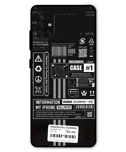 InfoGraph Aesthetic Metal Back Cover Phone Case for Samsung Galaxy A51