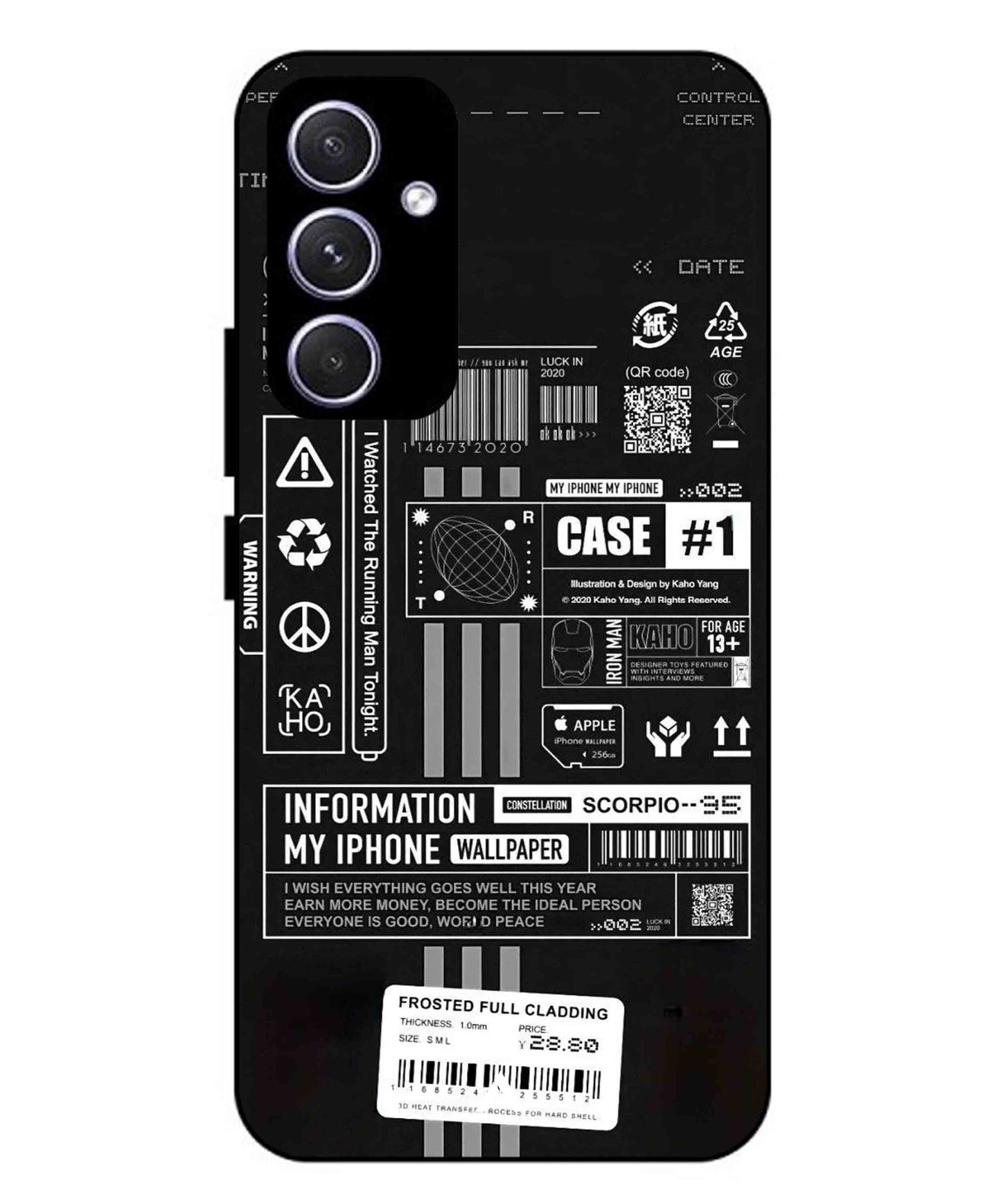 InfoGraph Aesthetic Metal Back Cover Phone Case for Samsung Galaxy A54