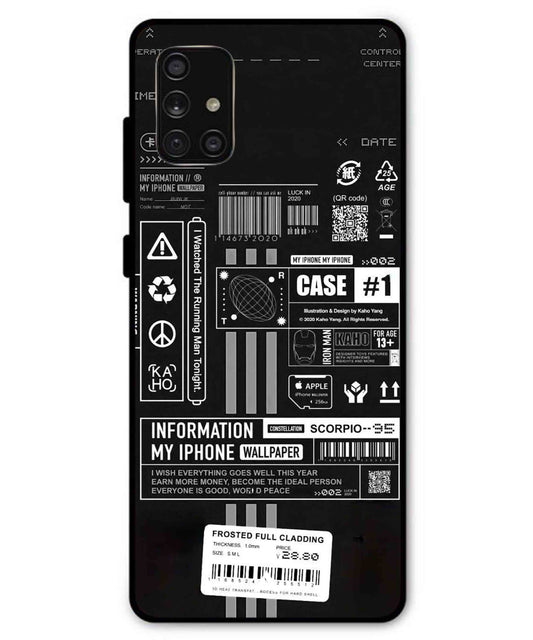 InfoGraph Aesthetic Metal Back Cover Phone Case for Samsung Galaxy A71