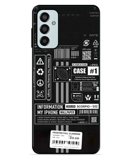 InfoGraph Aesthetic Metal Back Cover Phone Case for Samsung Galaxy F13 4G