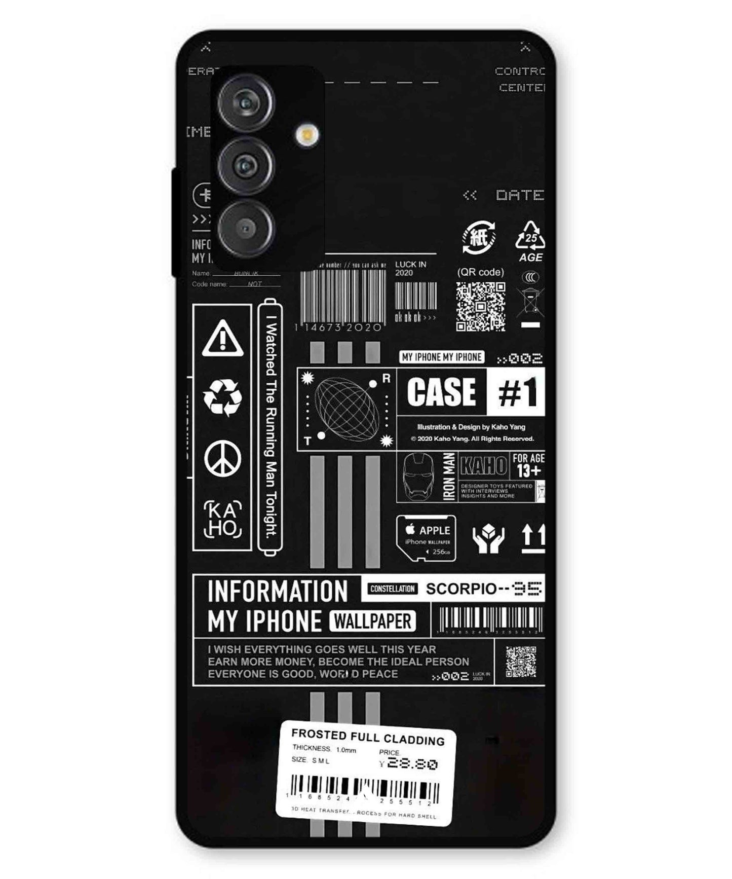 InfoGraph Aesthetic Metal Back Cover Phone Case for Samsung Galaxy F14
