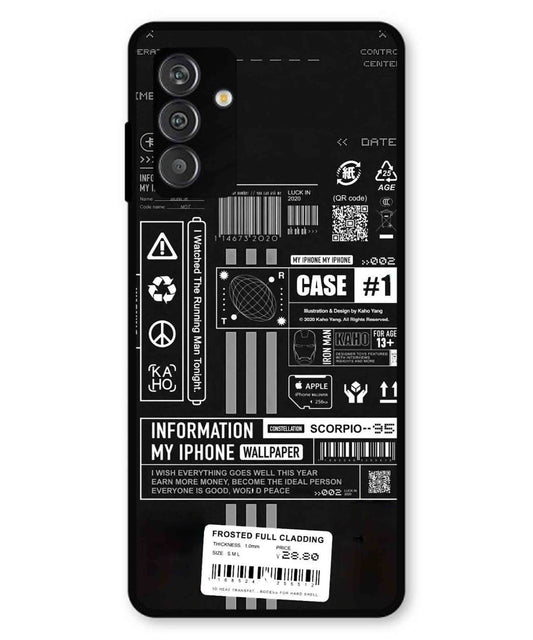 InfoGraph Aesthetic Metal Back Cover Phone Case for Samsung Galaxy F14