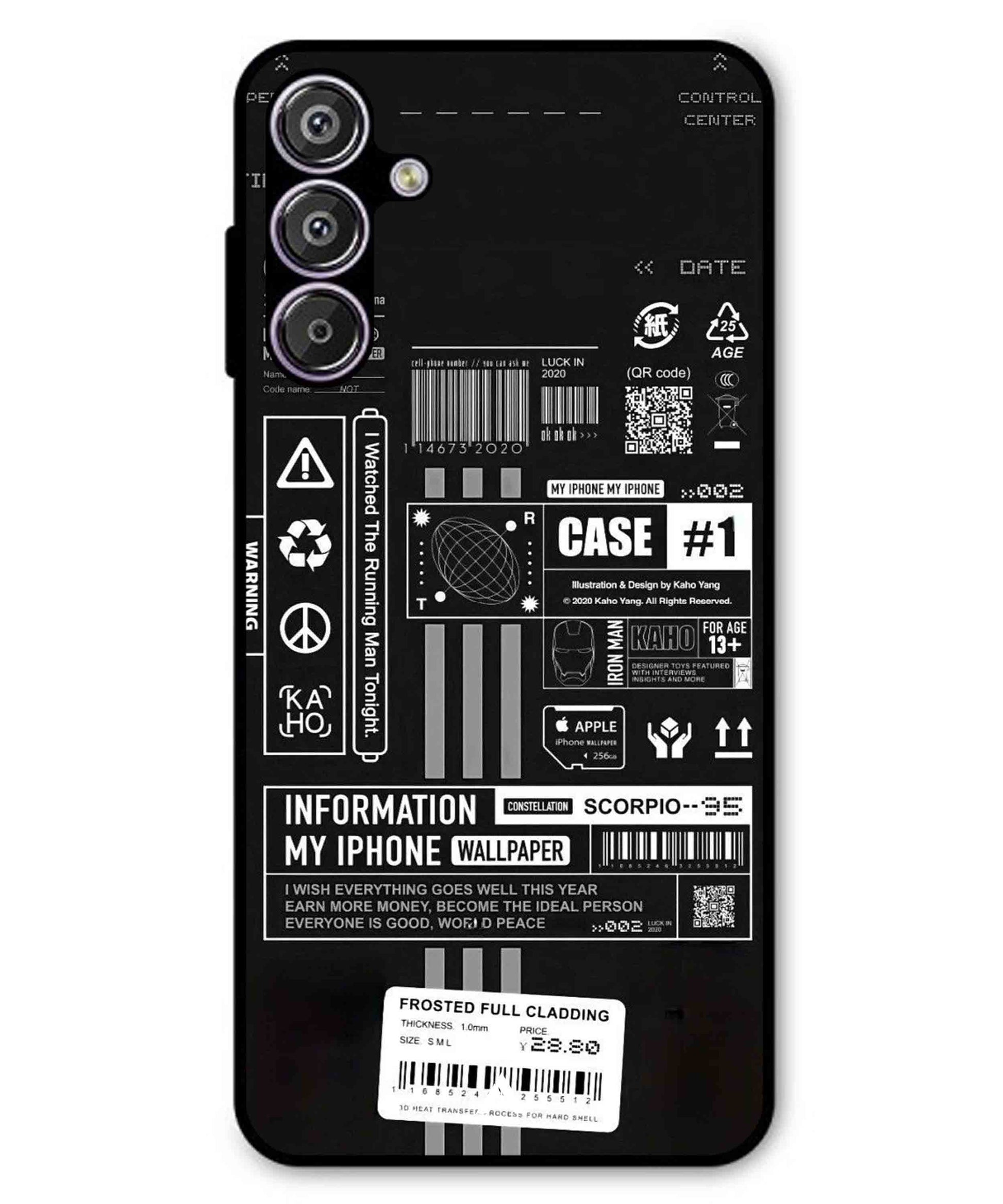 InfoGraph Aesthetic Metal Back Cover Phone Case for Samsung Galaxy F15