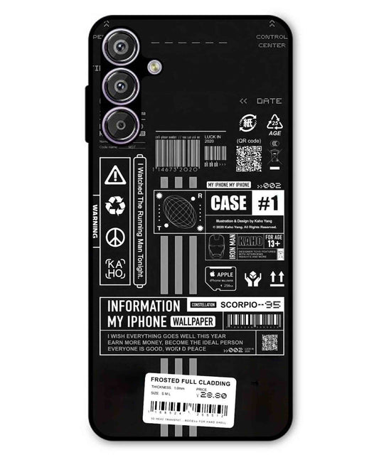 InfoGraph Aesthetic Metal Back Cover Phone Case for Samsung Galaxy F15