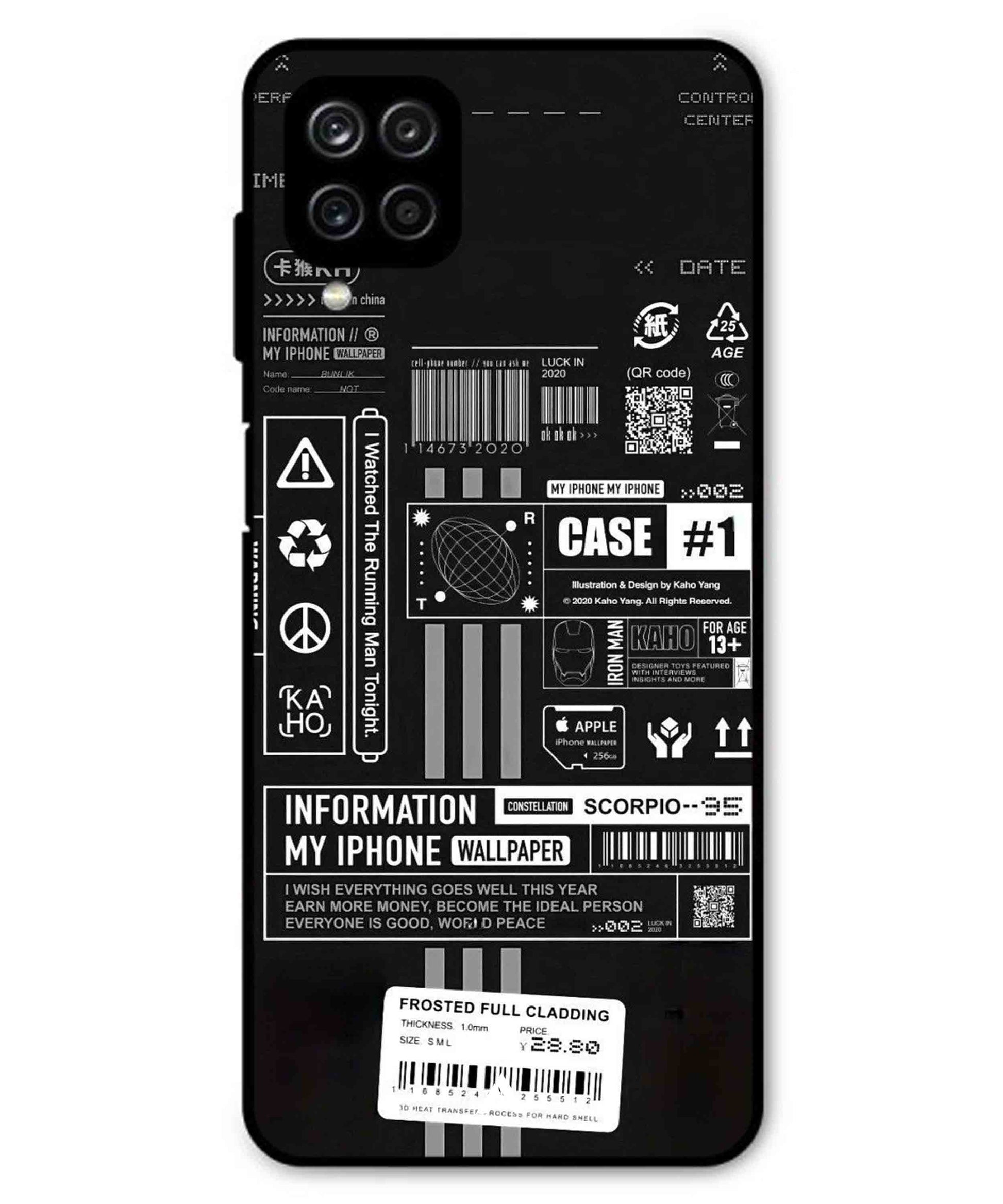 InfoGraph Aesthetic Metal Back Cover Phone Case for Samsung Galaxy F22