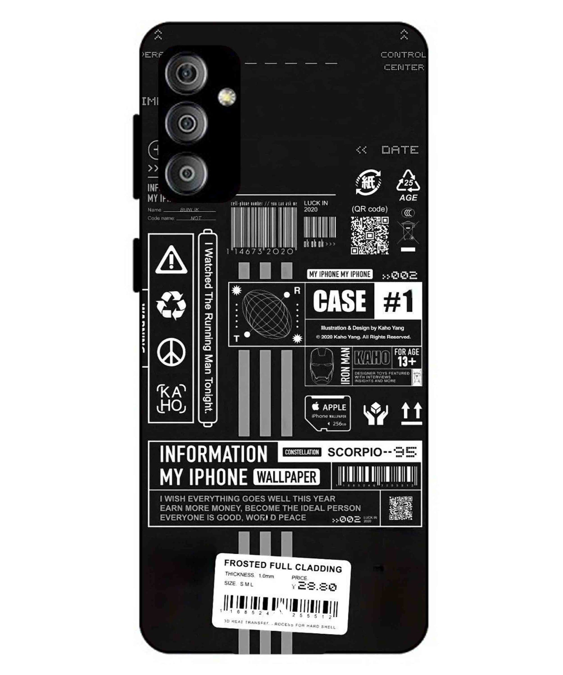 InfoGraph Aesthetic Metal Back Cover Phone Case for Samsung Galaxy F23