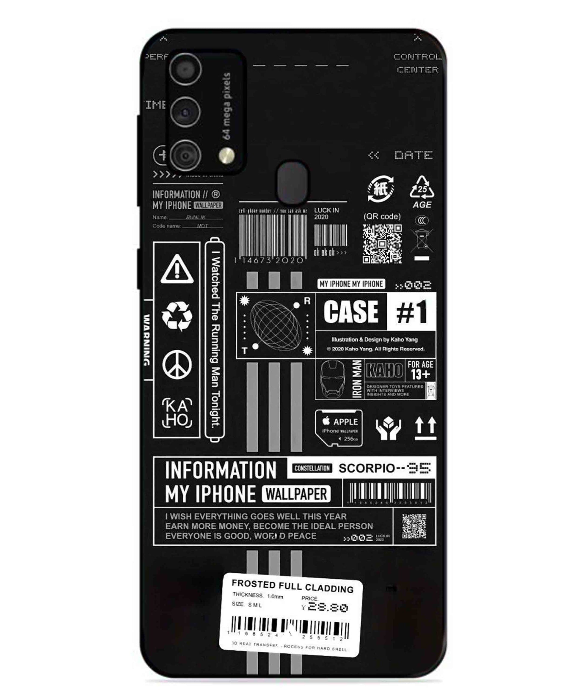 InfoGraph Aesthetic Metal Back Cover Phone Case for Samsung Galaxy F41