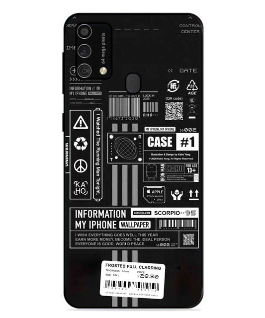 InfoGraph Aesthetic Metal Back Cover Phone Case for Samsung Galaxy F41