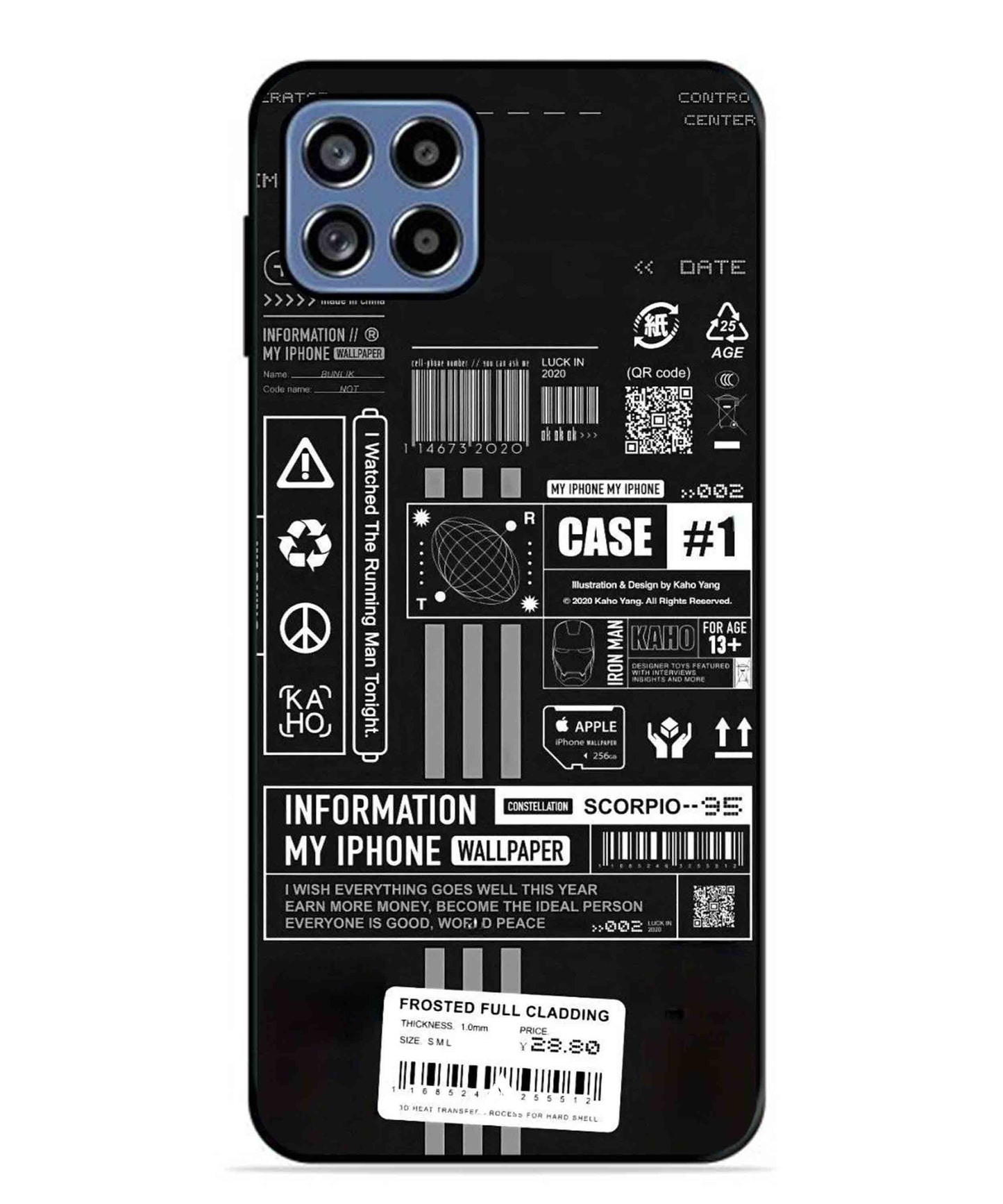 InfoGraph Aesthetic Metal Back Cover Phone Case for Samsung Galaxy F42