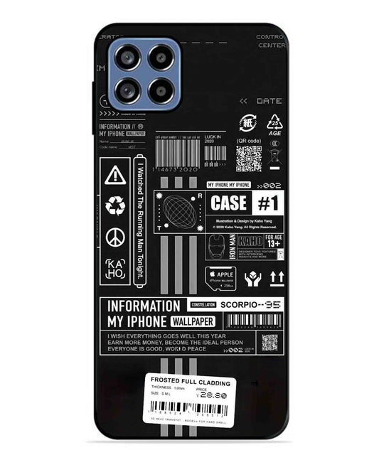 InfoGraph Aesthetic Metal Back Cover Phone Case for Samsung Galaxy F42