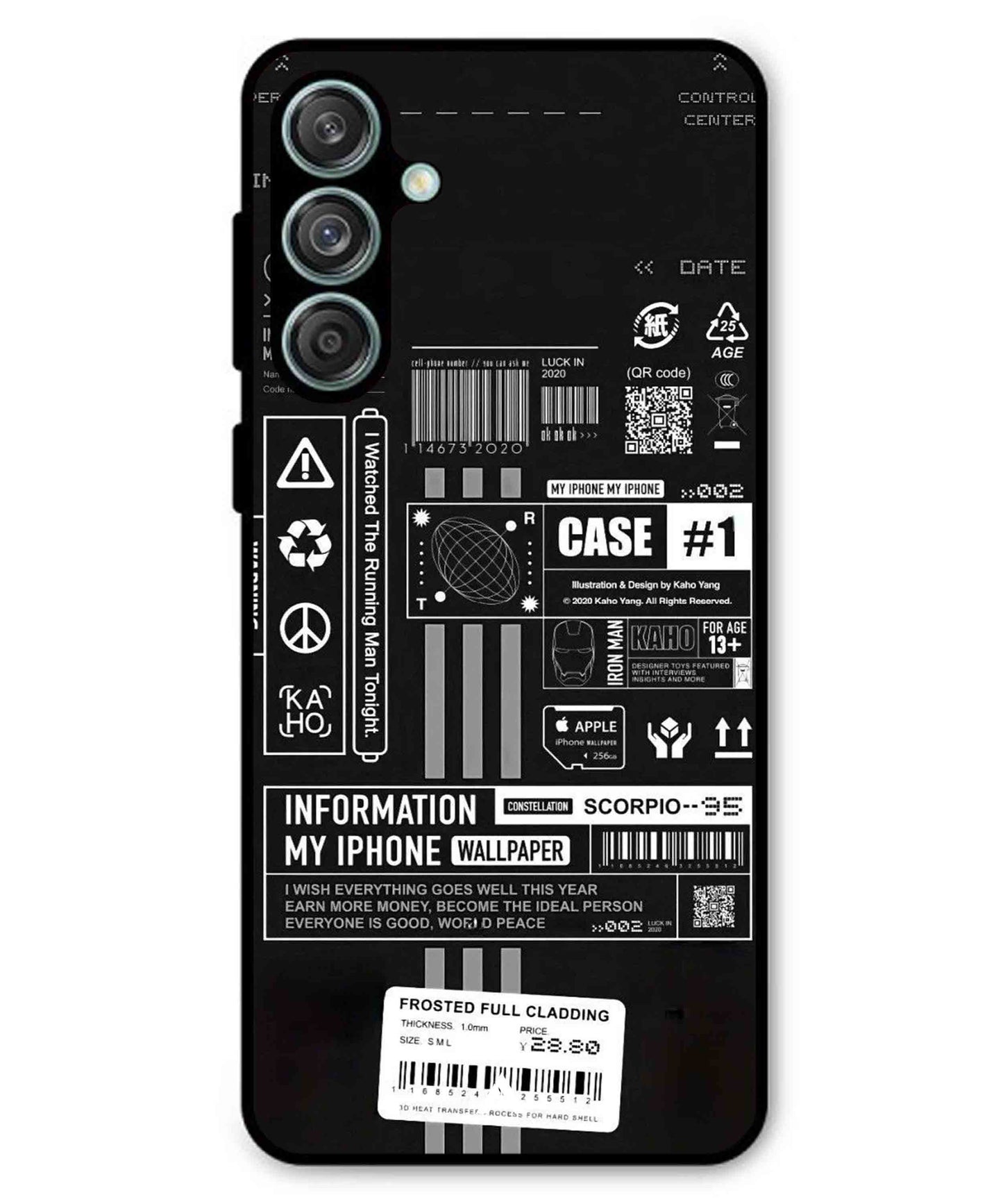 InfoGraph Aesthetic Metal Back Cover Phone Case for Samsung Galaxy F55