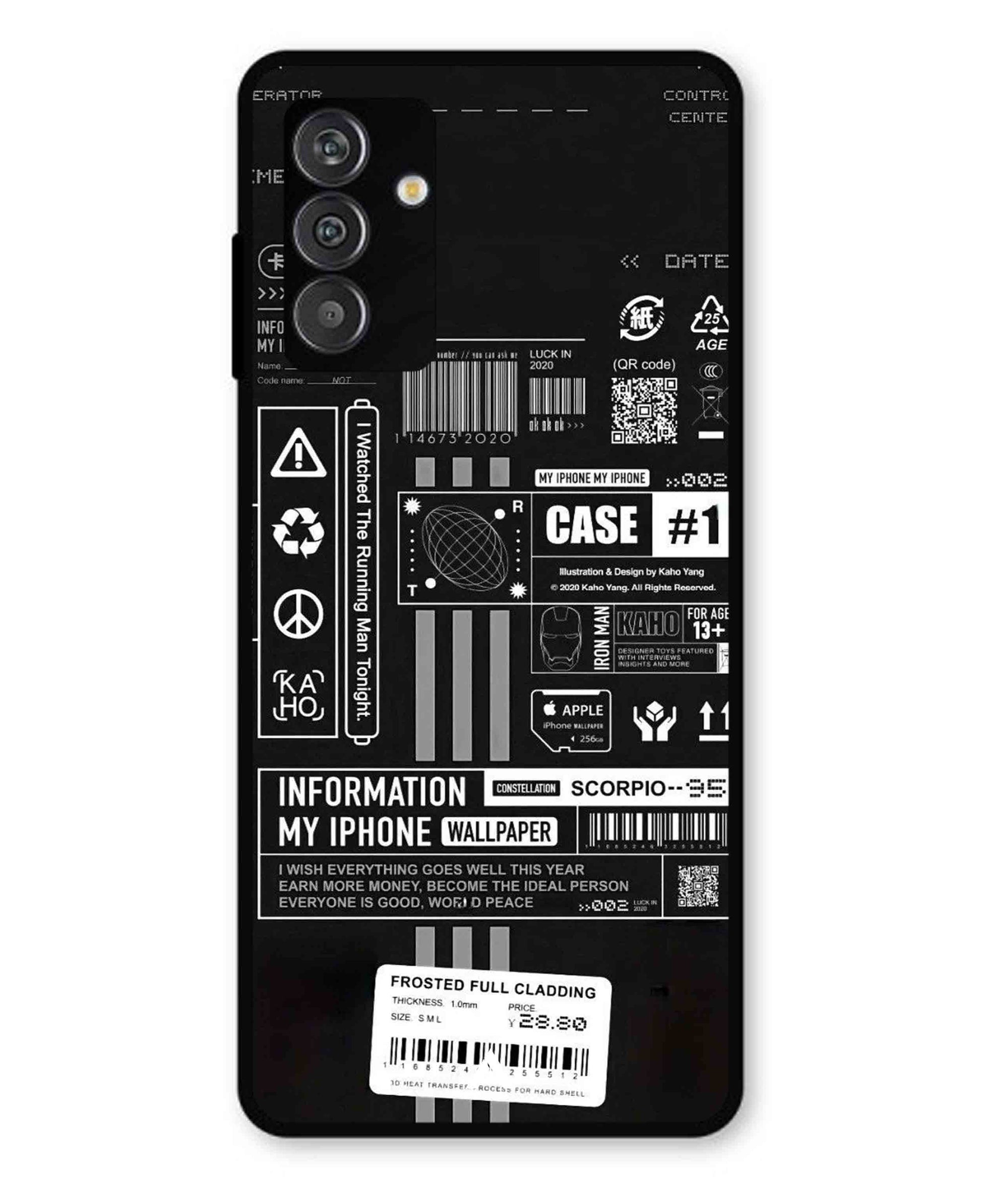 InfoGraph Aesthetic Metal Back Cover Phone Case for Samsung Galaxy M14
