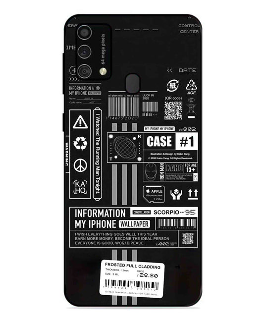 InfoGraph Aesthetic Metal Back Cover Phone Case for Samsung Galaxy M31
