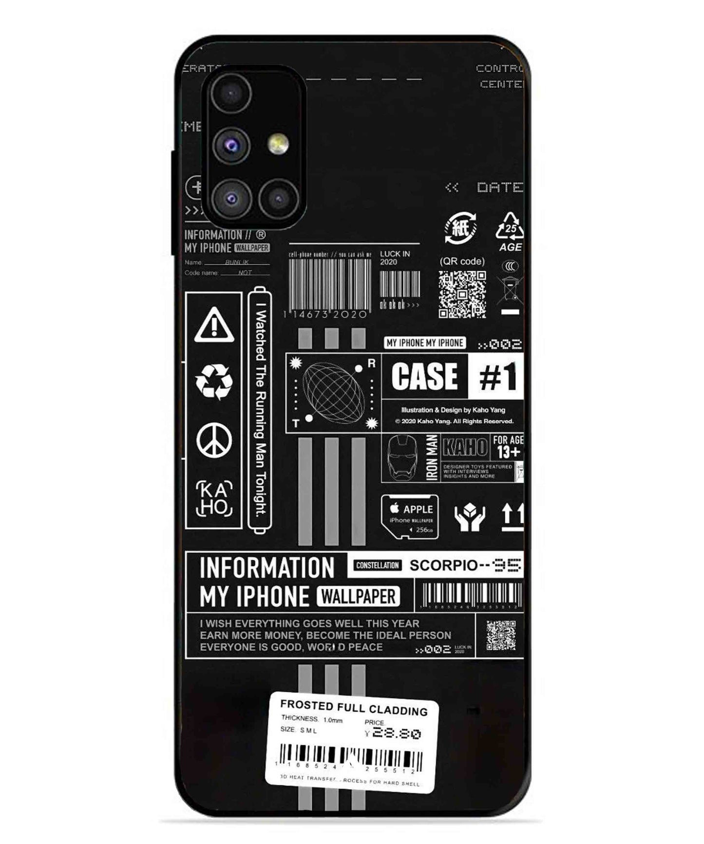 InfoGraph Aesthetic Metal Back Cover Phone Case for Samsung Galaxy M31s