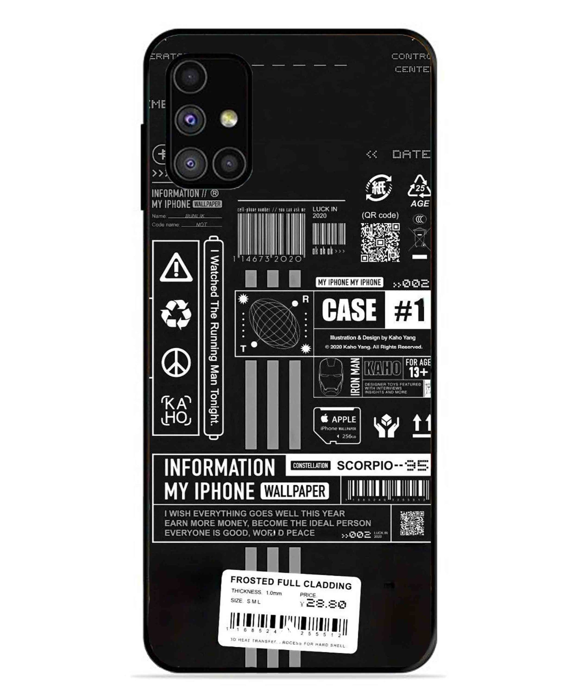 InfoGraph Aesthetic Metal Back Cover Phone Case for Samsung Galaxy M31s