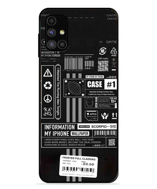 InfoGraph Aesthetic Metal Back Cover Phone Case for Samsung Galaxy M31s