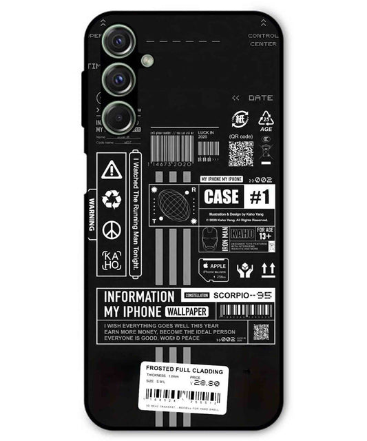 InfoGraph Aesthetic Metal Back Cover Phone Case for Samsung Galaxy M34