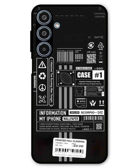 InfoGraph Aesthetic Metal Back Cover Phone Case for Samsung Galaxy M35
