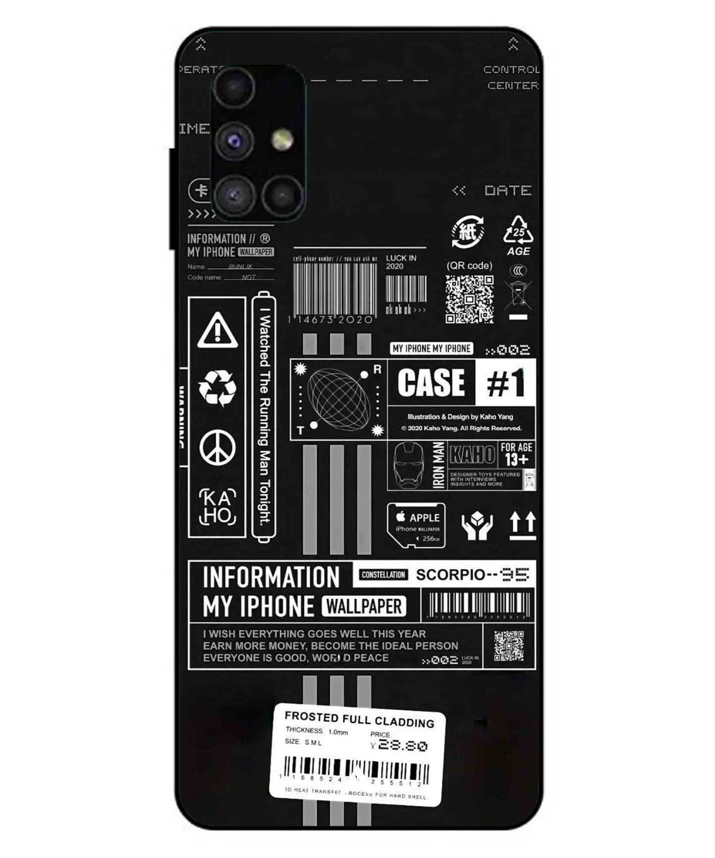 InfoGraph Aesthetic Metal Back Cover Phone Case for Samsung Galaxy M51