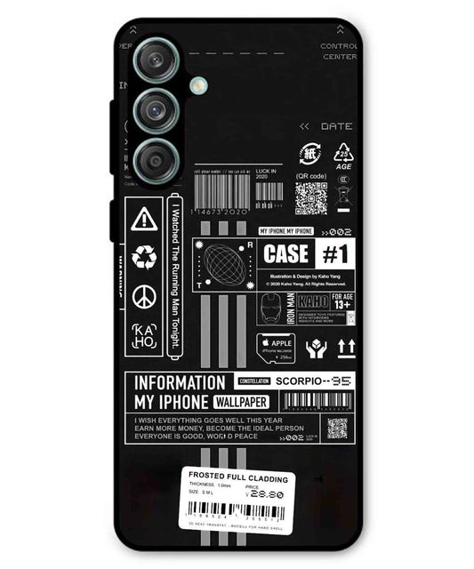 InfoGraph Aesthetic Metal Back Cover Phone Case for Samsung Galaxy M55