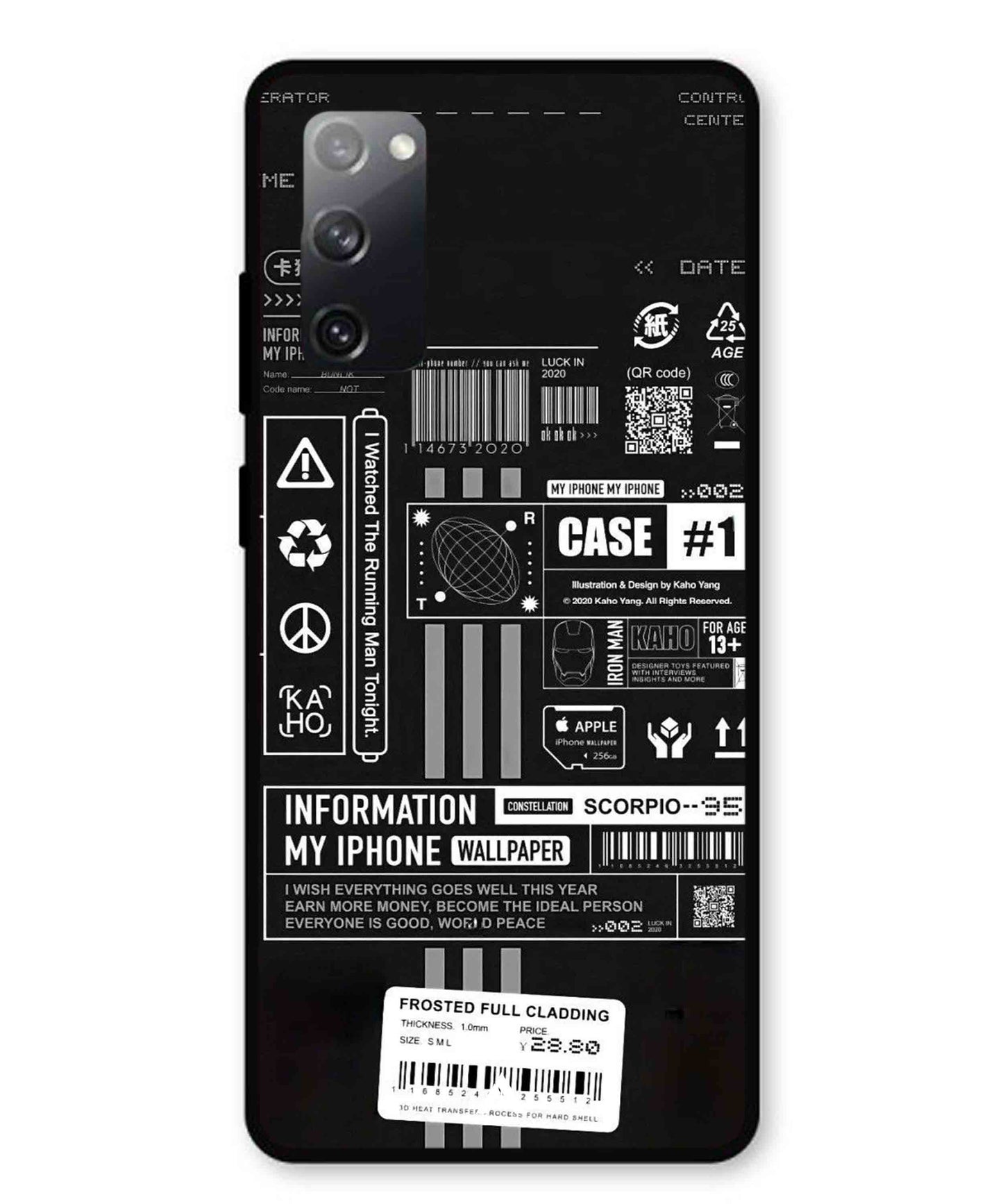 InfoGraph Aesthetic Metal Back Cover Phone Case for Samsung Galaxy S20 Fe