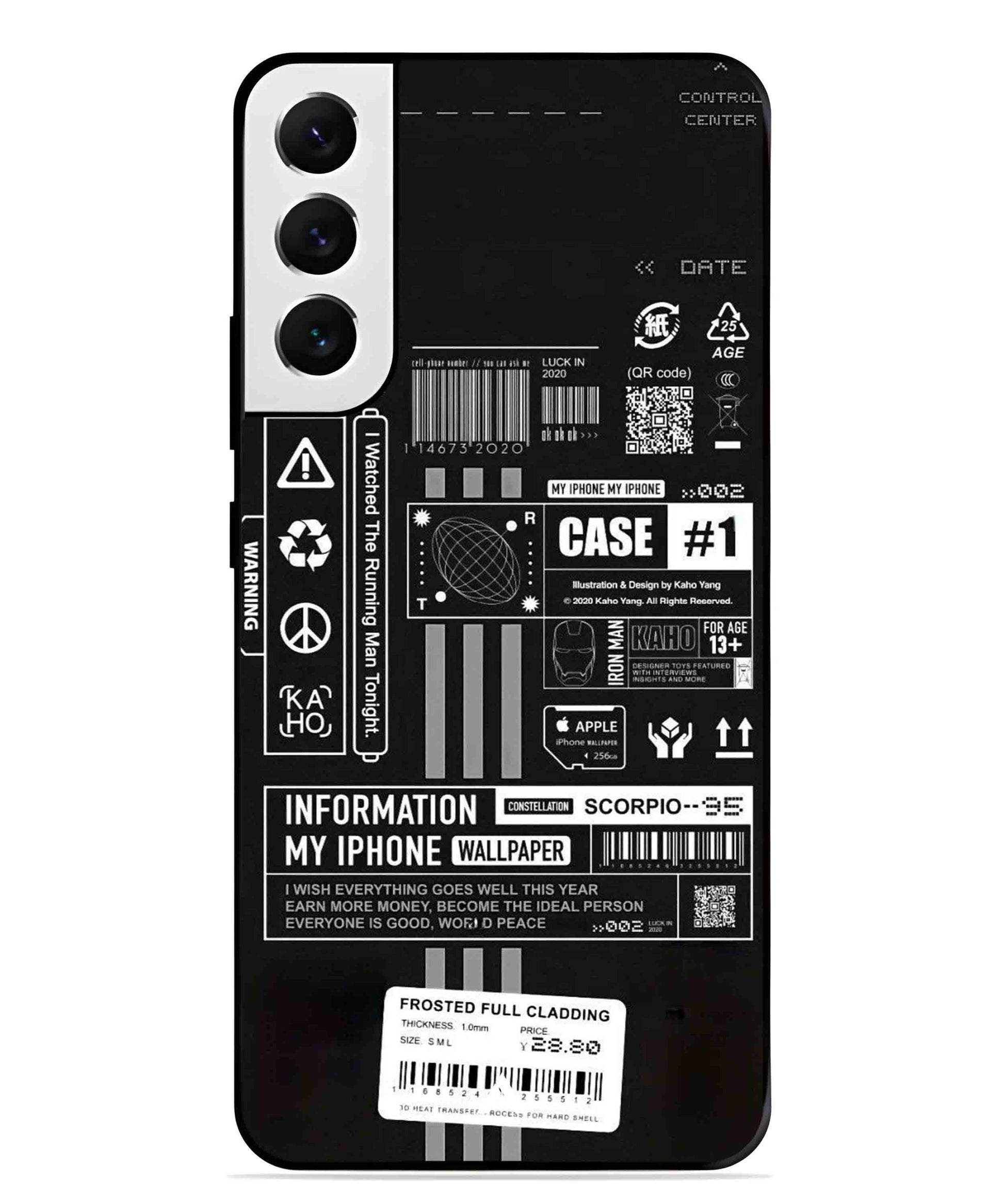 InfoGraph Aesthetic Metal Back Cover Phone Case for Samsung Galaxy S21 Plus
