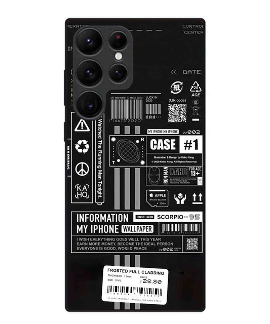 InfoGraph Aesthetic Metal Back Cover Phone Case for Samsung Galaxy S22 Ultra