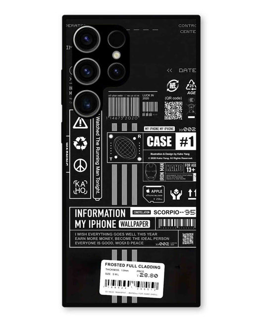 InfoGraph Aesthetic Metal Back Cover Phone Case for Samsung Galaxy S23 Ultra