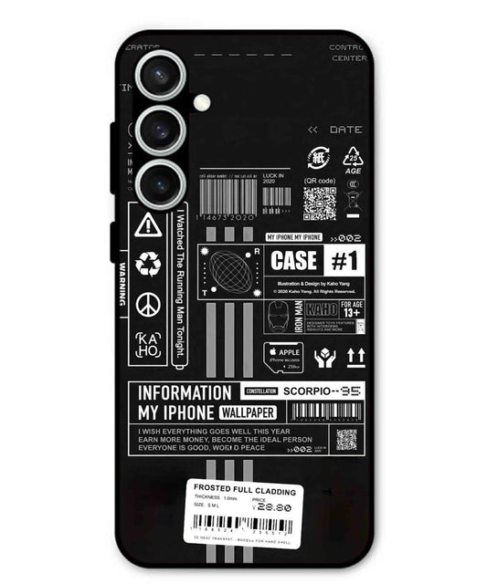 InfoGraph Aesthetic Metal Back Cover Phone Case for Samsung Galaxy S24 Fe