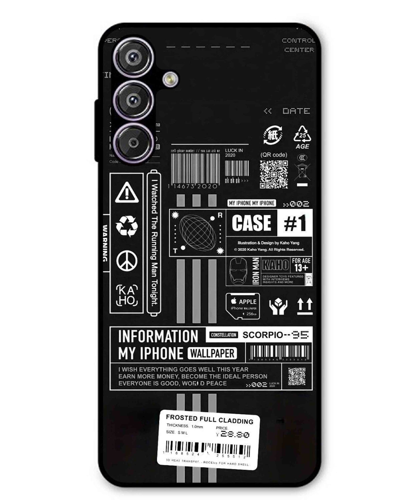 InfoGraph Aesthetic Metal Back Cover Phone Case for Samsung Galaxy S25