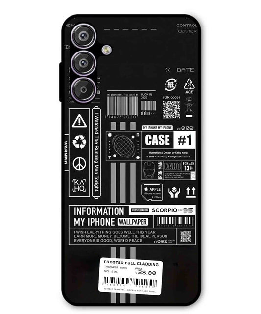 InfoGraph Aesthetic Metal Back Cover Phone Case for Samsung Galaxy S25