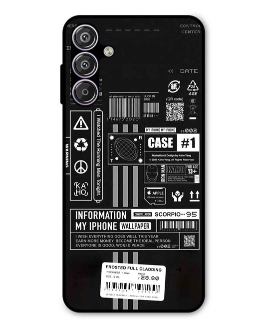 InfoGraph Aesthetic Metal Back Cover Phone Case for Samsung Galaxy S25 Plus