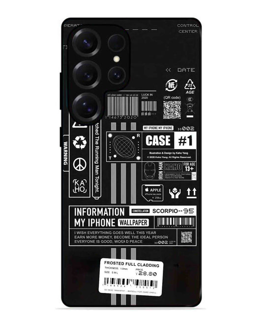 InfoGraph Aesthetic Metal Back Cover Phone Case for Samsung Galaxy S25 Ultra