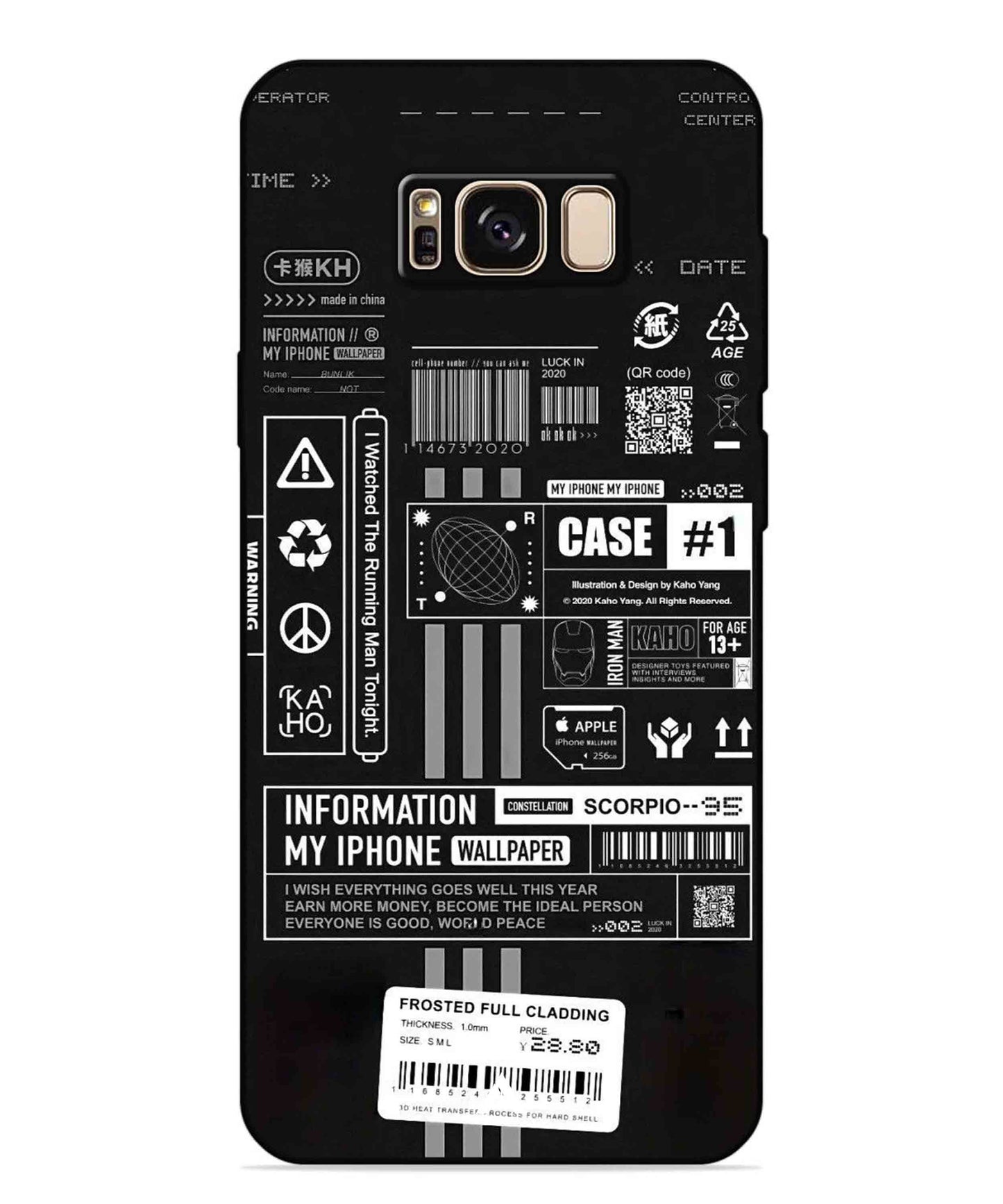 InfoGraph Aesthetic Metal Back Cover Phone Case for Samsung Galaxy S8 Plus