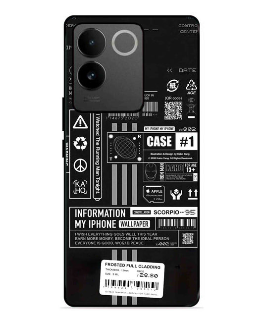 InfoGraph Aesthetic Metal Back Cover Phone Case for Vivo T2 Pro