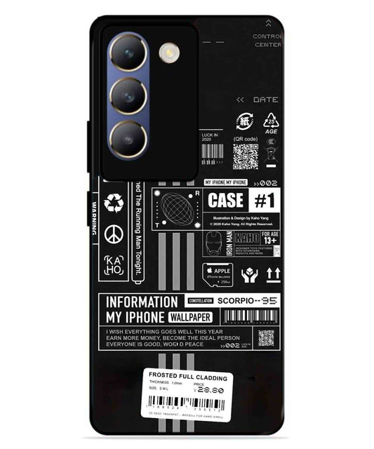 InfoGraph Aesthetic Metal Back Cover Phone Case for Vivo T3
