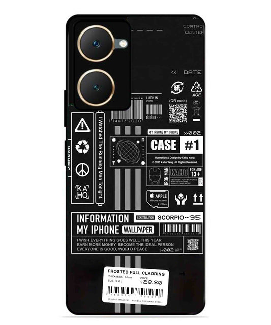InfoGraph Aesthetic Metal Back Cover Phone Case for Vivo T3 Lite
