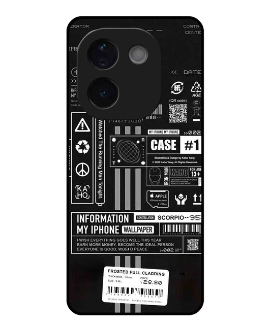 InfoGraph Aesthetic Metal Back Cover Phone Case for Vivo T3 Pro